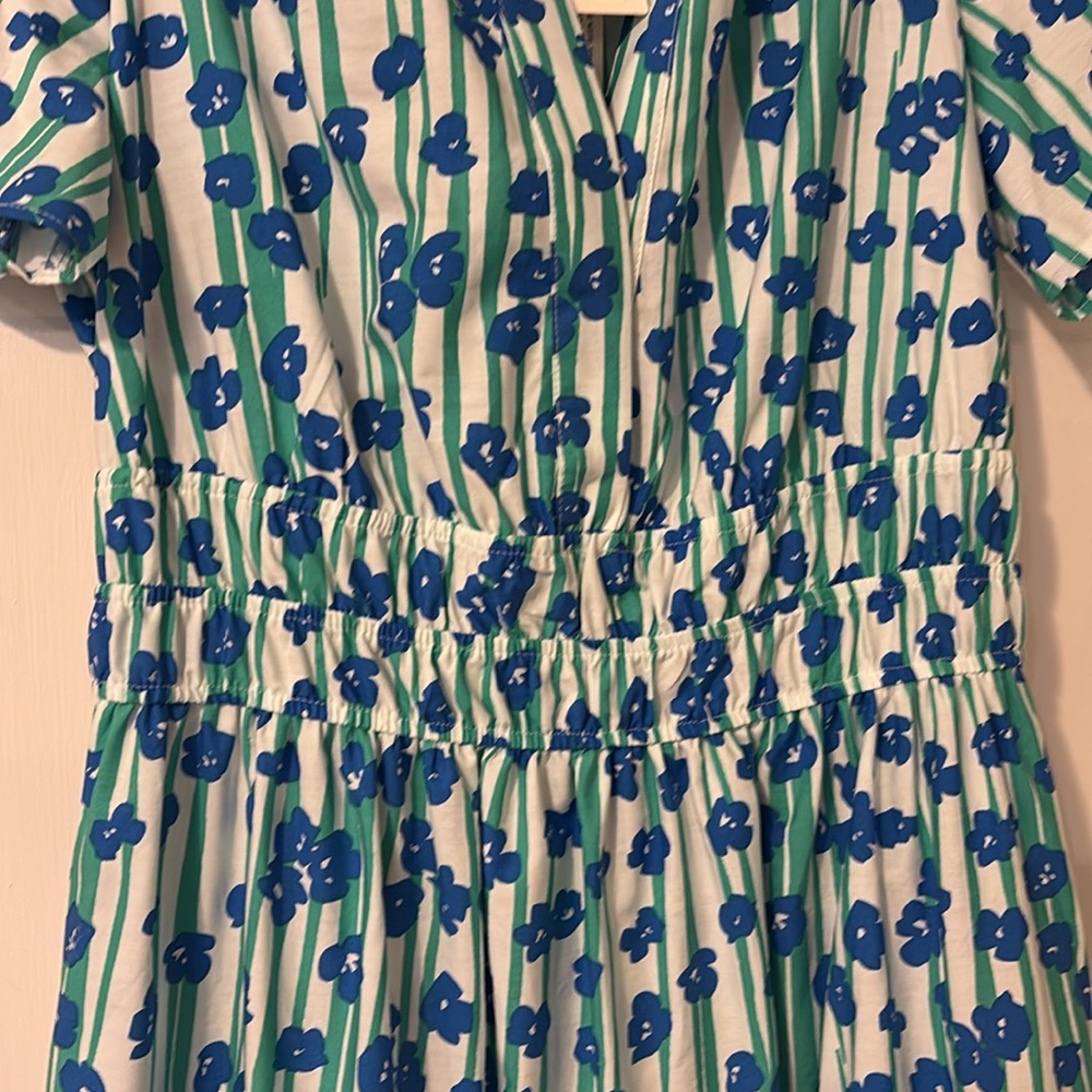 Anthropologie Blue and Green Floral Maxi Dress - Picture 4 of 7